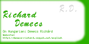 richard demecs business card